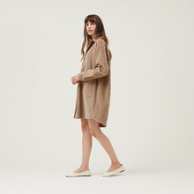 Load image into Gallery viewer, Corduroy Shirt Dress in Fawn