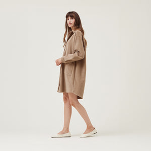 Corduroy Shirt Dress in Fawn