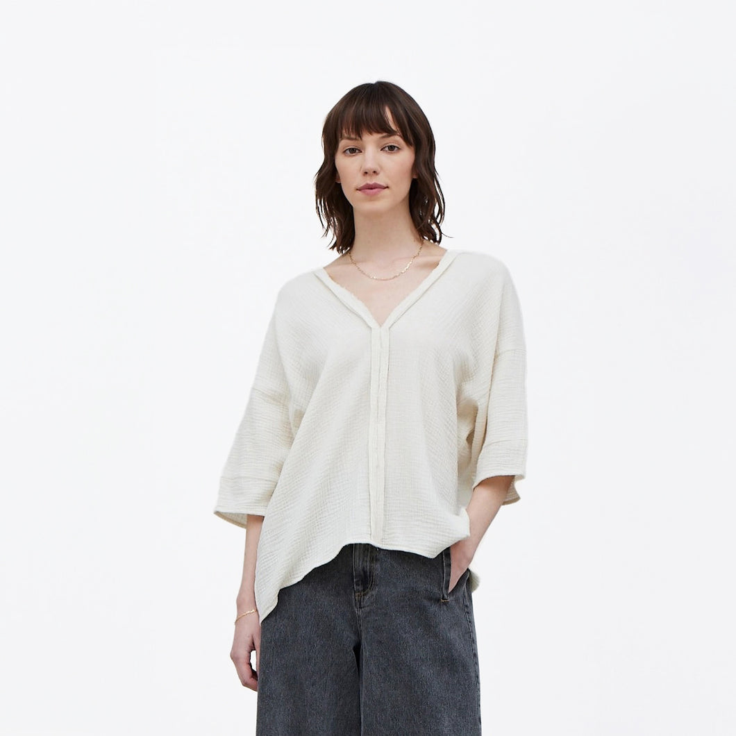 Gauze Blouse in Soy