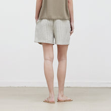 Load image into Gallery viewer, Linen Stripe Shorts in Oat