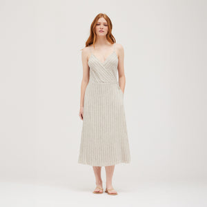 Wrap Midi Dress in Oat