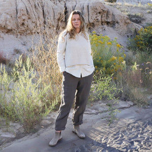 Alpaca and Cotton Vest in Stone White