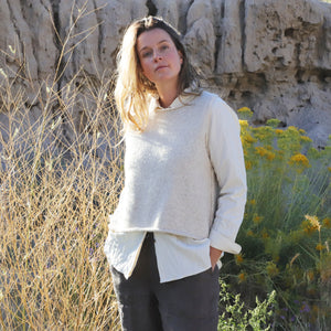 Alpaca and Cotton Vest in Stone White