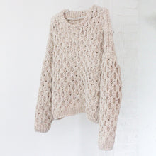 Load image into Gallery viewer, Waffle Cotton Sweater in Natural