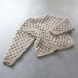 Waffle Cotton Sweater in Natural