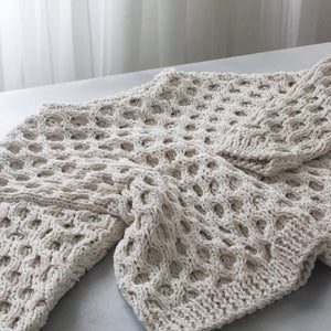 Waffle Cotton Sweater in Natural