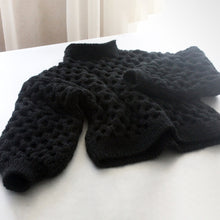 Load image into Gallery viewer, Waffle Wool Sweater in Black