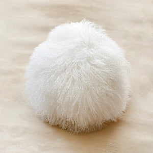 Round faux fur discount pillow