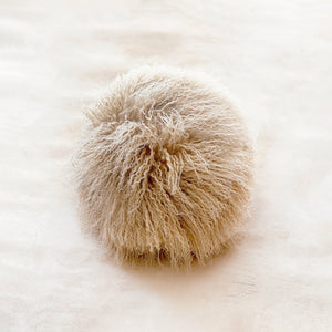 Round Mongolian Sheepskin Pillow