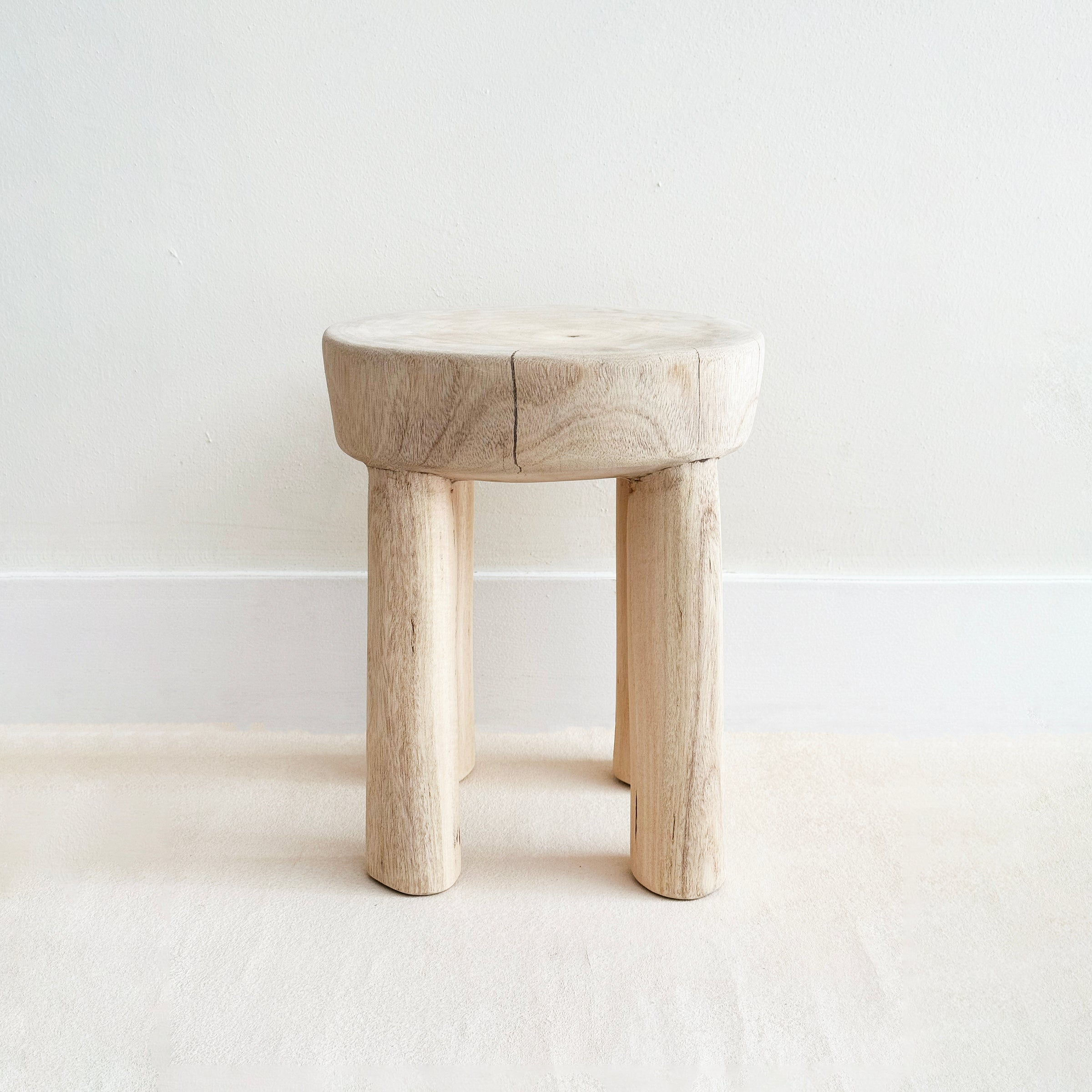 Vintage Light Wood Senufo Stool