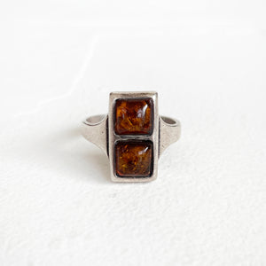 Sterling & Amber Ring