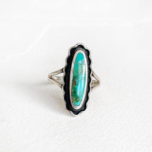 Load image into Gallery viewer, Sterling &amp; Turquoise Southwestern Oval Ring