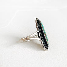 Load image into Gallery viewer, Sterling &amp; Turquoise Southwestern Oval Ring