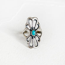 Load image into Gallery viewer, Sterling &amp; Turquoise Flower Ring