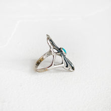 Load image into Gallery viewer, Sterling &amp; Turquoise Flower Ring