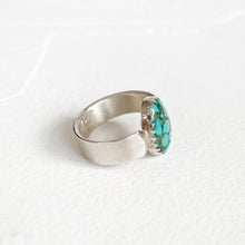 Load image into Gallery viewer, Sterling Silver &amp; Turquoise Lotus Ring