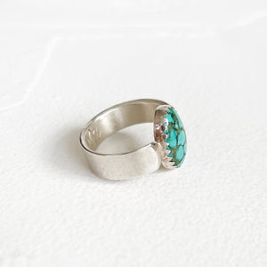 Sterling Silver & Turquoise Lotus Ring