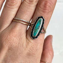 Load image into Gallery viewer, Sterling &amp; Turquoise Southwestern Oval Ring