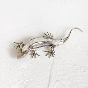 Sterling Lizard Brooch