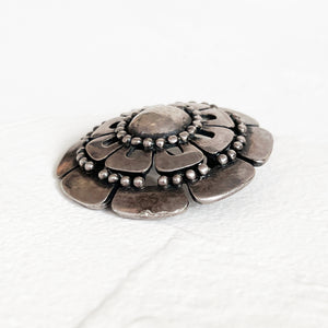 Sterling Zinnia Brooch