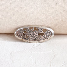 Load image into Gallery viewer, Oval Sterling Flower Brooch