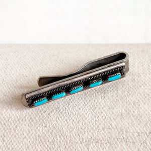 Sterling & Turquoise Tie Clip