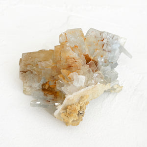 Blue Barite on Calcite