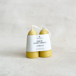 Beeswax Stubby Candles in Goldenrod