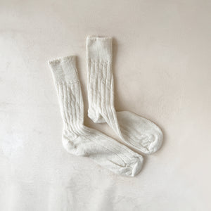 Alpaca Bed Socks in Cream