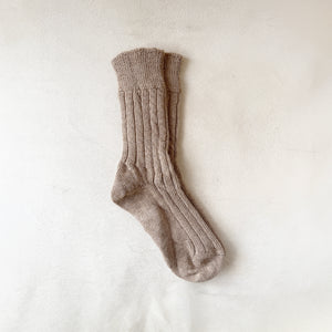 Alpaca Bed Socks in Fawn