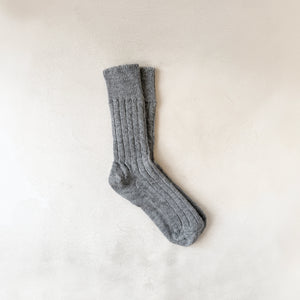 Alpaca Bed Socks in Smoke