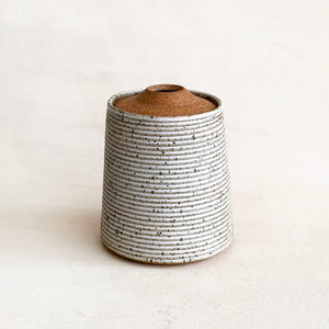 Lidded Vessel in Speckled White