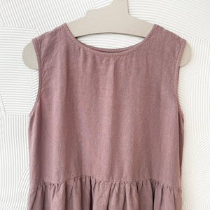 Maya Linen Smock Dress in Faded Rose