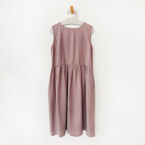 Maya Linen Smock Dress in Faded Rose