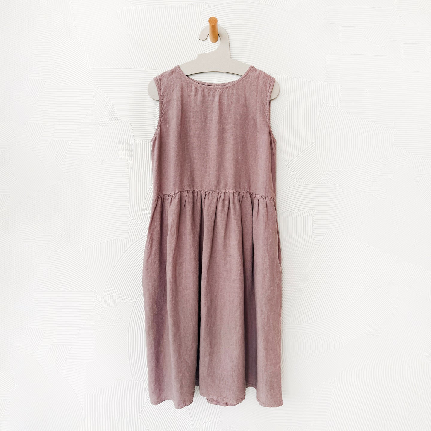 Maya Linen Smock Dress in Faded Rose