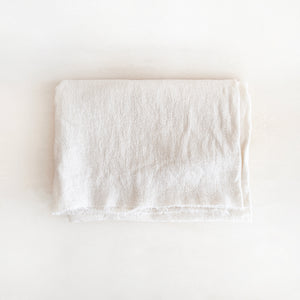 Raw Linen Tablecloth in Cream