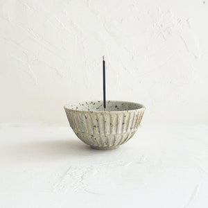 Medium Carved Incense Bowl in Granite