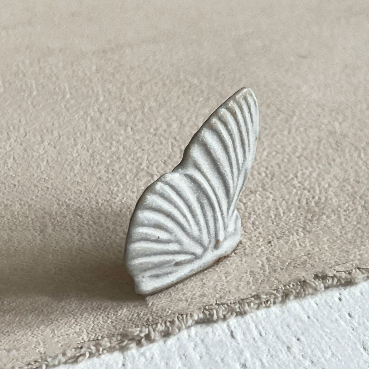 Ceramic Butterfly in Sand White