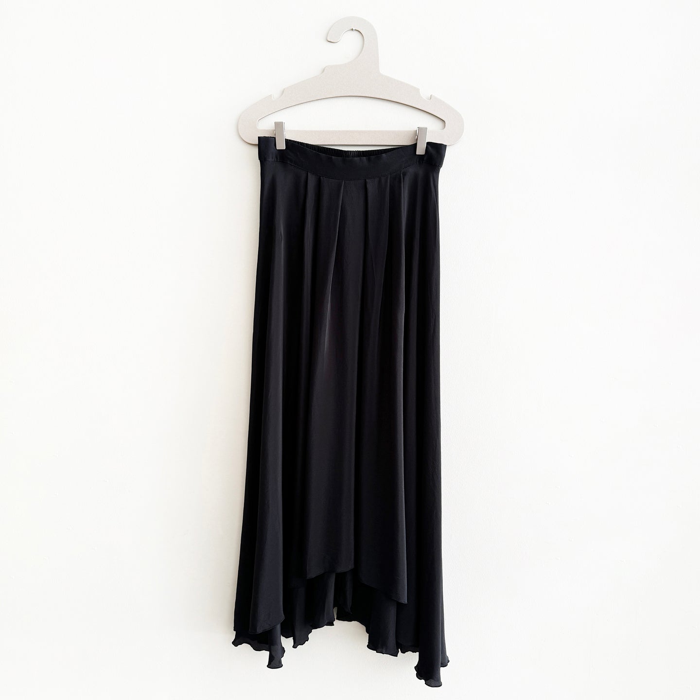 Silk Peony Skirt in Black