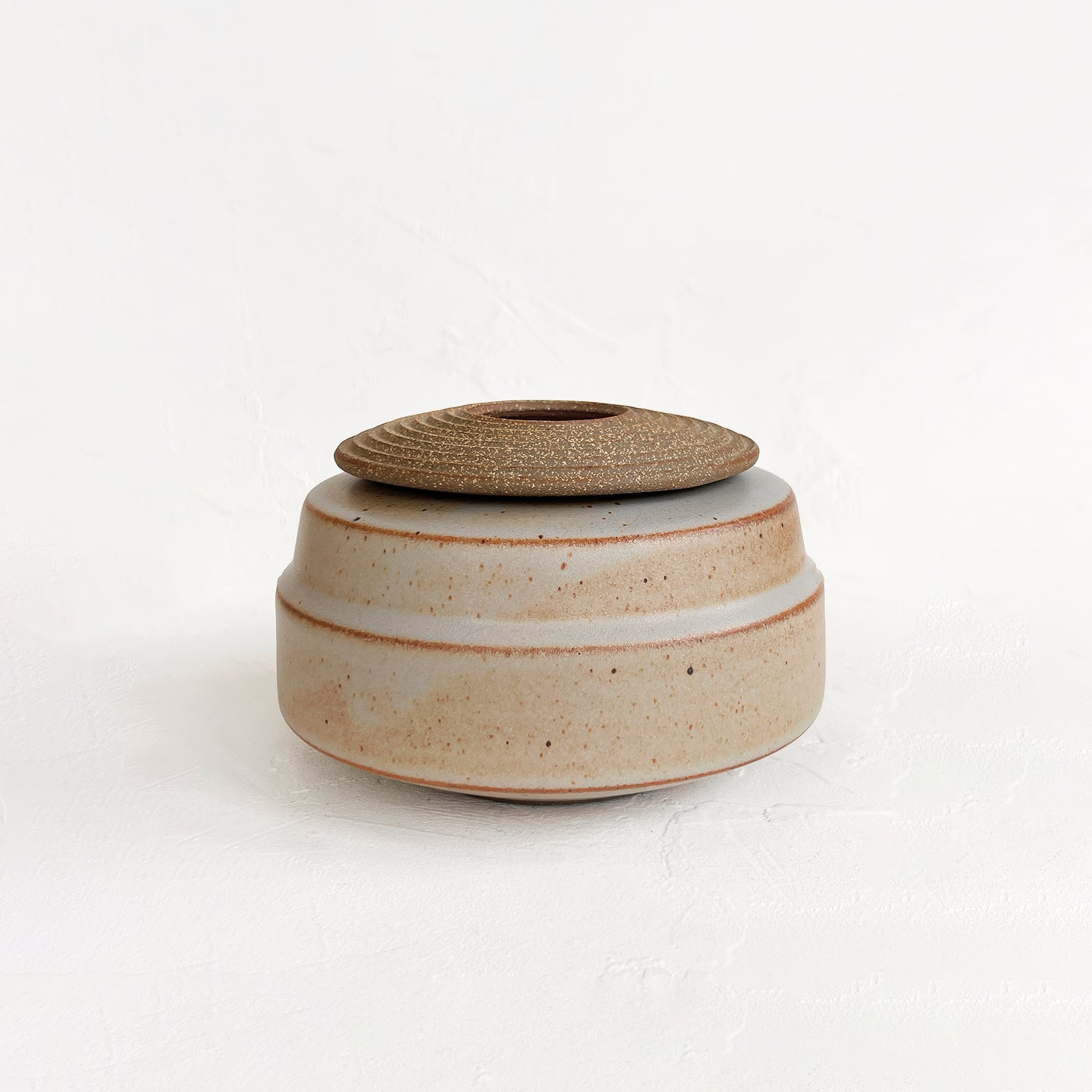 Lidded Vessel in Dark Cream