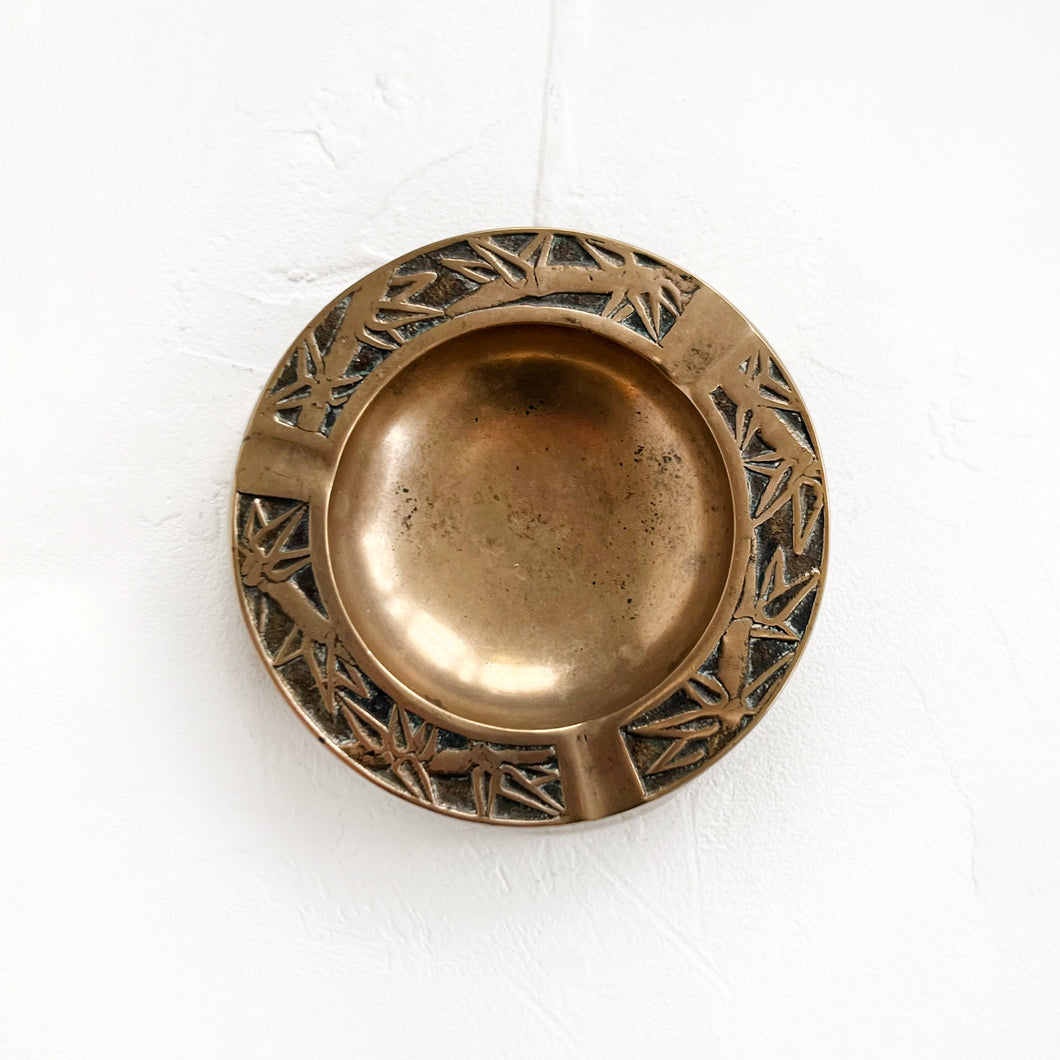 Vintage Brass Bamboo Ashtray