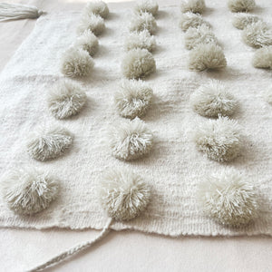 Wool Pom Wall Hanging in Cream