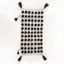 Load image into Gallery viewer, Wool Pom Wall Hanging in Cream &amp; Black