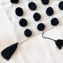 Load image into Gallery viewer, Wool Pom Wall Hanging in Cream &amp; Black