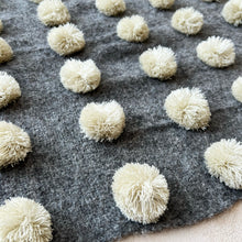 Load image into Gallery viewer, Wool Pom Wall Hanging in Gray and Cream