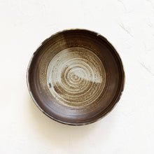 Load image into Gallery viewer, Medium Serving Bowl in Dark Brown &amp; Cream