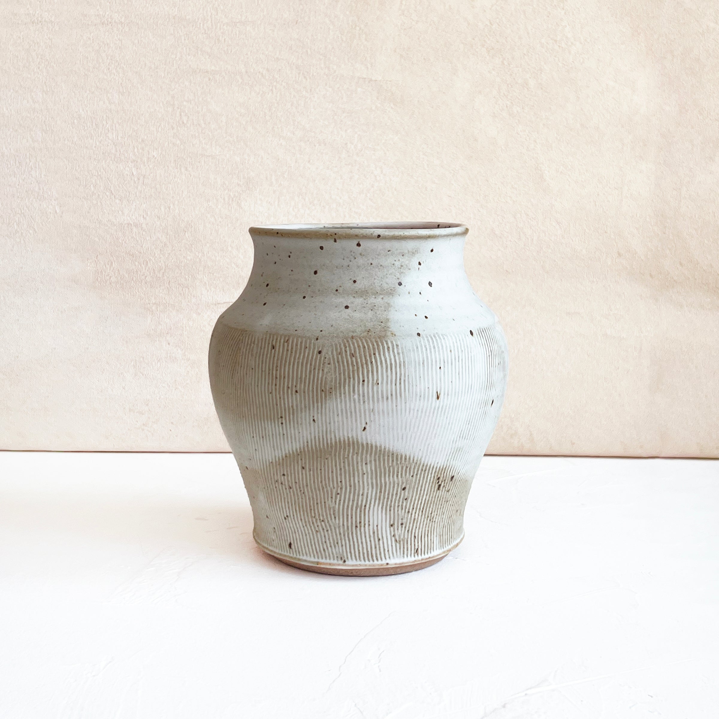 Ribbed Ceramic Vase