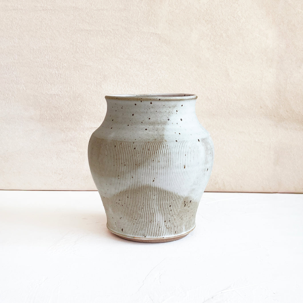 Ribbed Ceramic Vase