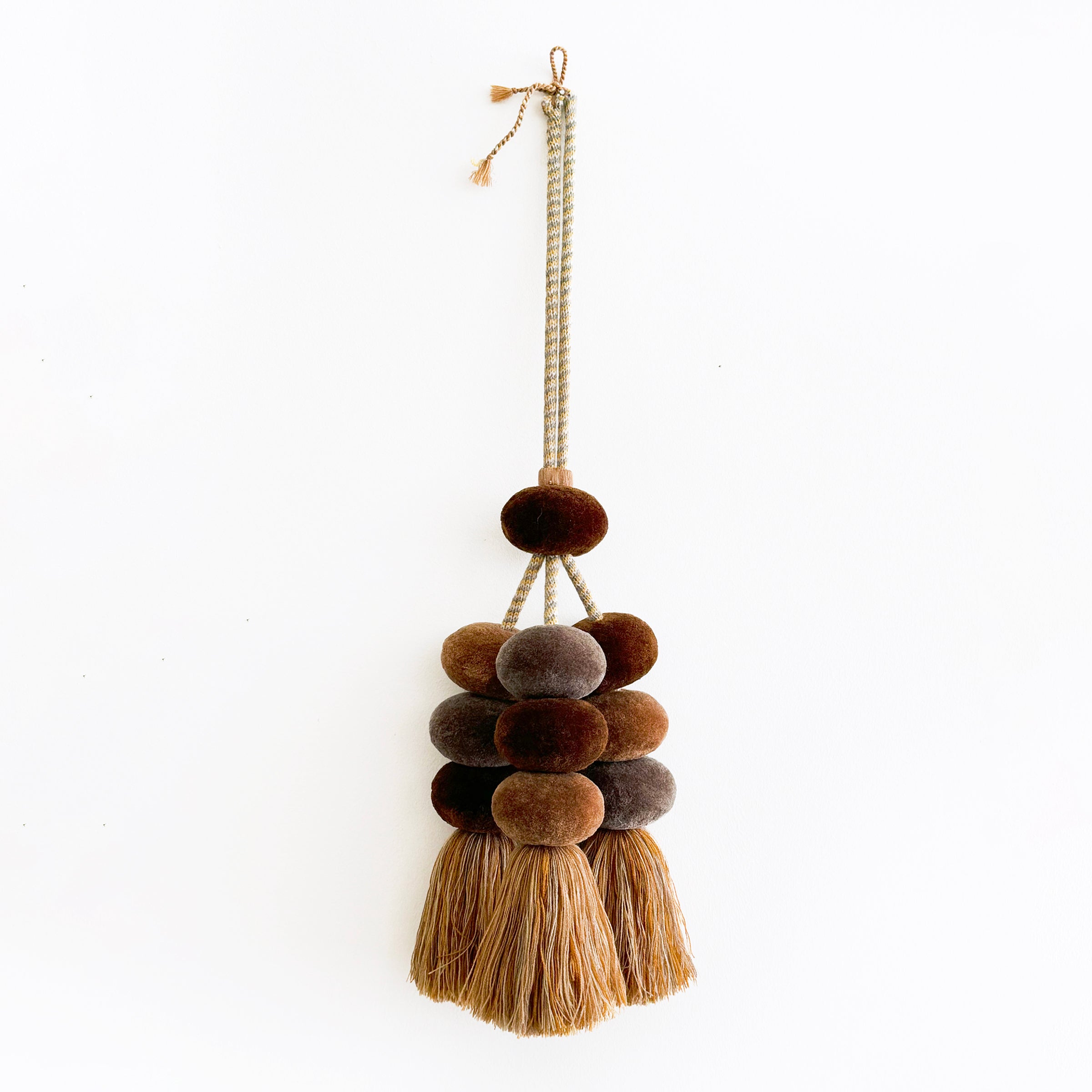 Mexican Pom Tassel in Brown & Taupe