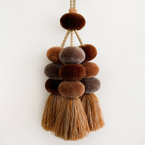 Mexican Pom Tassel in Brown & Taupe